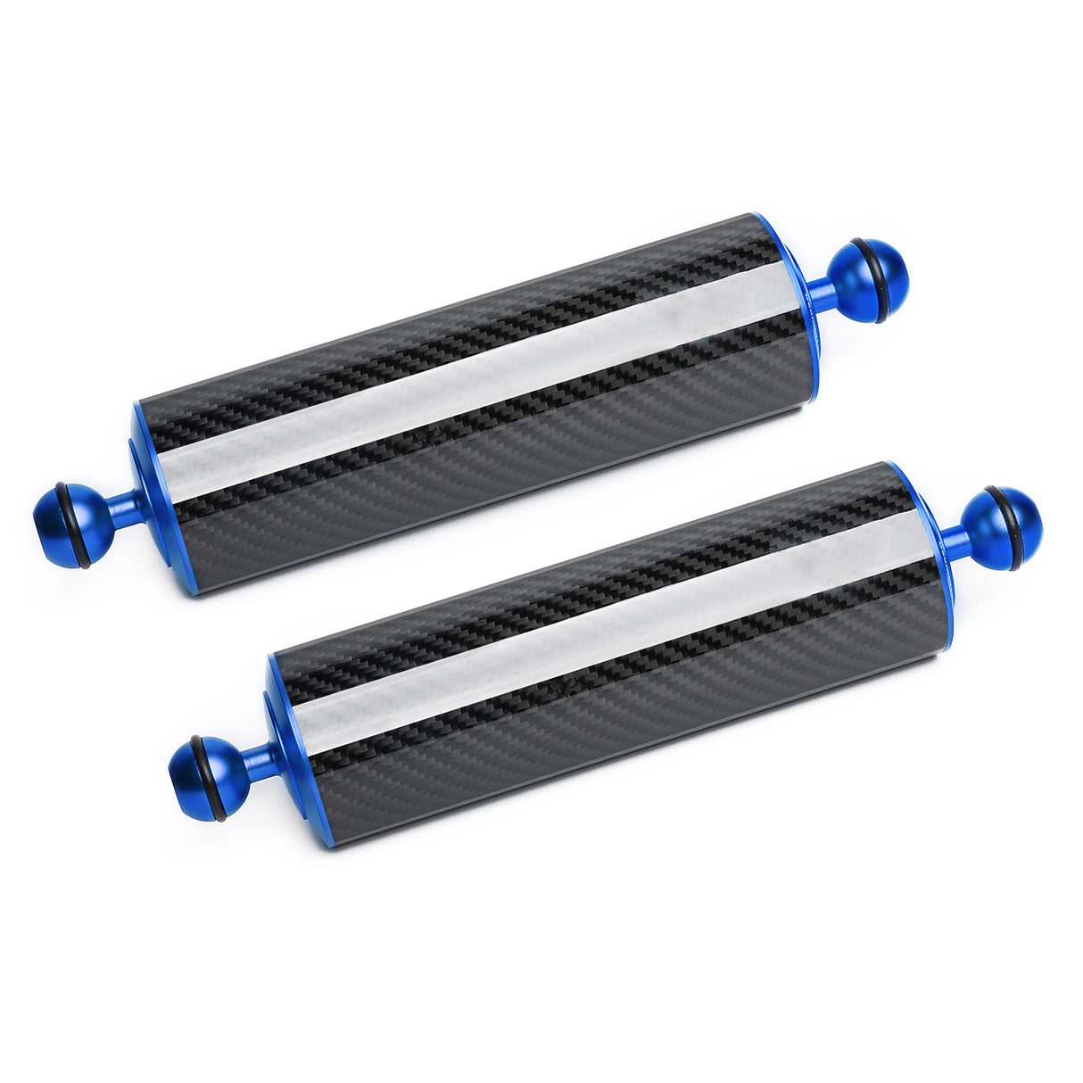 Blue 10" Underwater Carbon Fiber Float Arm, for Ultralight, Aquatic Arm, Dual 1'' Ball Buoyancy Floating Arms Lighting System for Diving Tray Video Light/Strobe (2pack)