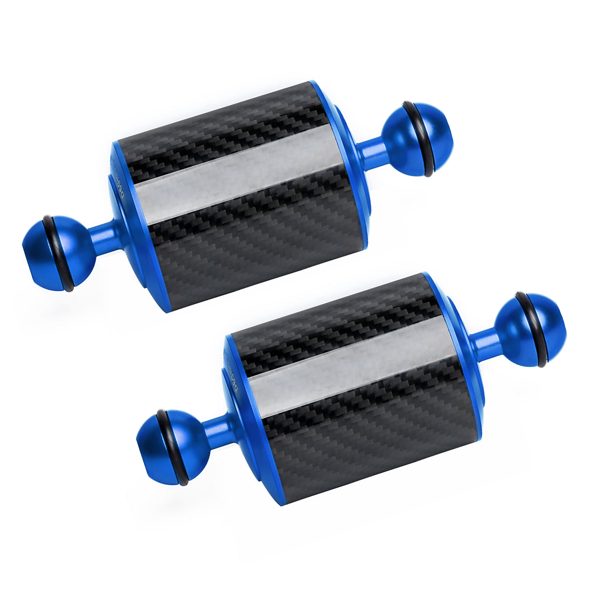 Blue 5" Underwater Carbon Fiber Float Arm, for Ultralight, Aquatic Arm, Dual 1'' Ball Buoyancy Floating Arms Lighting System for Diving Tray Video Light/Strobe (2pack)