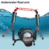 Black 10" Underwater Carbon Fiber Float Arm, for Ultralight, Aquatic Arm, Dual 1'' Ball Buoyancy Floating Arms Lighting System for Diving Tray Video Light/Strobe (2pack)