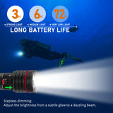 Dive Light, Underwater Flashlight, 2000Lumens Dive Lights Scuba Diving, Diving Flashlight with Type-C Charging for Professional Underwater Sport, Underwater 100m Flashligh