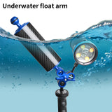 Blue 8" Underwater Carbon Fiber Float Arm, for Ultralight, Aquatic Arm, Dual 1'' Ball Buoyancy Floating Arms Lighting System for Diving Tray Video Light/Strobe (2pack)