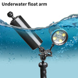 Black 8" Underwater Carbon Fiber Float Arm, for Ultralight, Aquatic Arm, Dual 1'' Ball Buoyancy Floating Arms Lighting System for Diving Tray Video Light/Strobe (2pack)