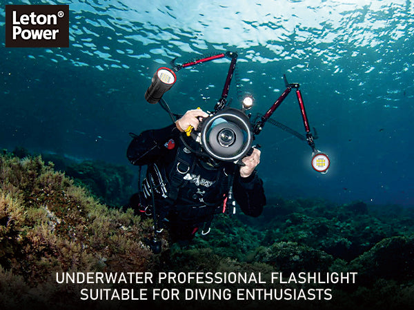 B15 Dive Light Underwater Flashlight 8000Lumens Underwater Video Lights 80m Scuba Dive Light Diving Flashlight for Under Water Sports,Underwater Video Shooting and Photography