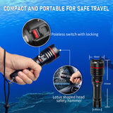 Dive Light, Underwater Flashlight, 2000Lumens Dive Lights Scuba Diving, Diving Flashlight with Type-C Charging for Professional Underwater Sport, Underwater 100m Flashligh