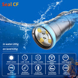 Seal CF 6000 Lumen Dive Light for Underwater Photography, 100m Underwater Video Light 96 CRI with 120 Degree Wide Beam Angle Scuba Flashlight for Professional Dive Photography Fill Light