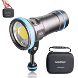 Shark CB 6000 Lumen Dive Light, 120m Waterproof Underwater Video Light 96 CRI with 120 Degree Wide Beam Angle Scuba Flashlight for Underwater Professional Dive Photography Fill Light