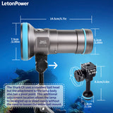 Shark CX 8000 Lumen Dive Light, 120m Waterproof Underwater Video Light 98 CRI with 120 Degree Wide Beam Angle Scuba Flashlight for Underwater Professional Dive Photography Fill Light