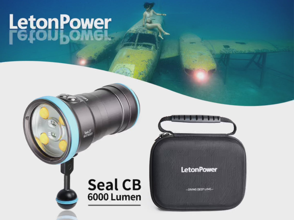 Seal CF 6000 Lumen Dive Light for Underwater Photography, 100m Underwater Video Light 96 CRI with 120 Degree Wide Beam Angle Scuba Flashlight for Professional Dive Photography Fill Light